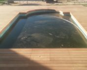 wooden decking - garapa pool deck