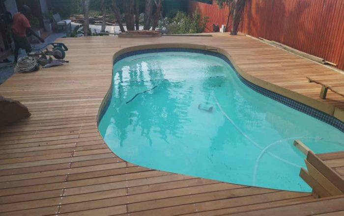 garapa wooden pool decking cape town march 2