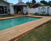wooden pool decking - garapa - cape decking