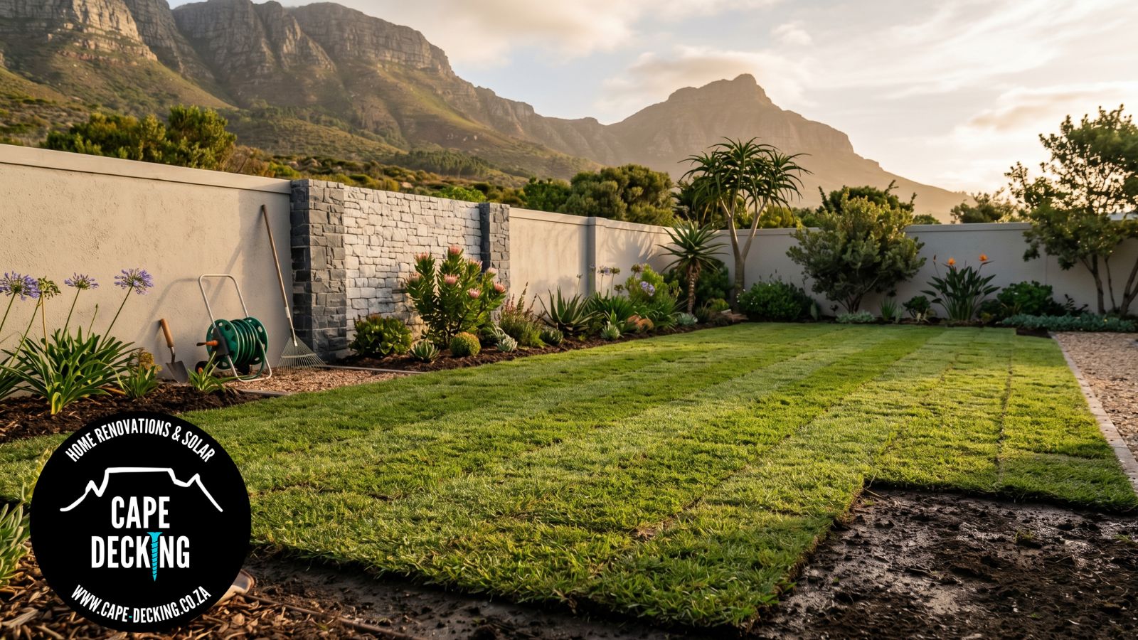 Kikuyu grass - roll on lawn - cape decking 2